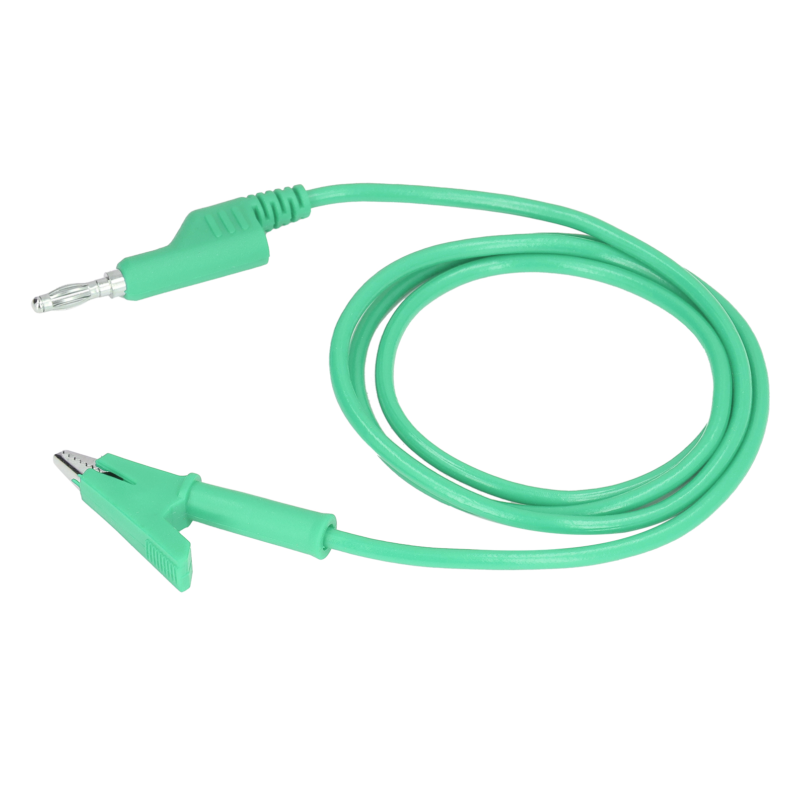 Prüfleitungen Mit Krokodilklemmen, 4-mm-bananensteckern, Grünes Flexibles Kabel Für Elektrische Prüfungen, Losgröße J.70035-1