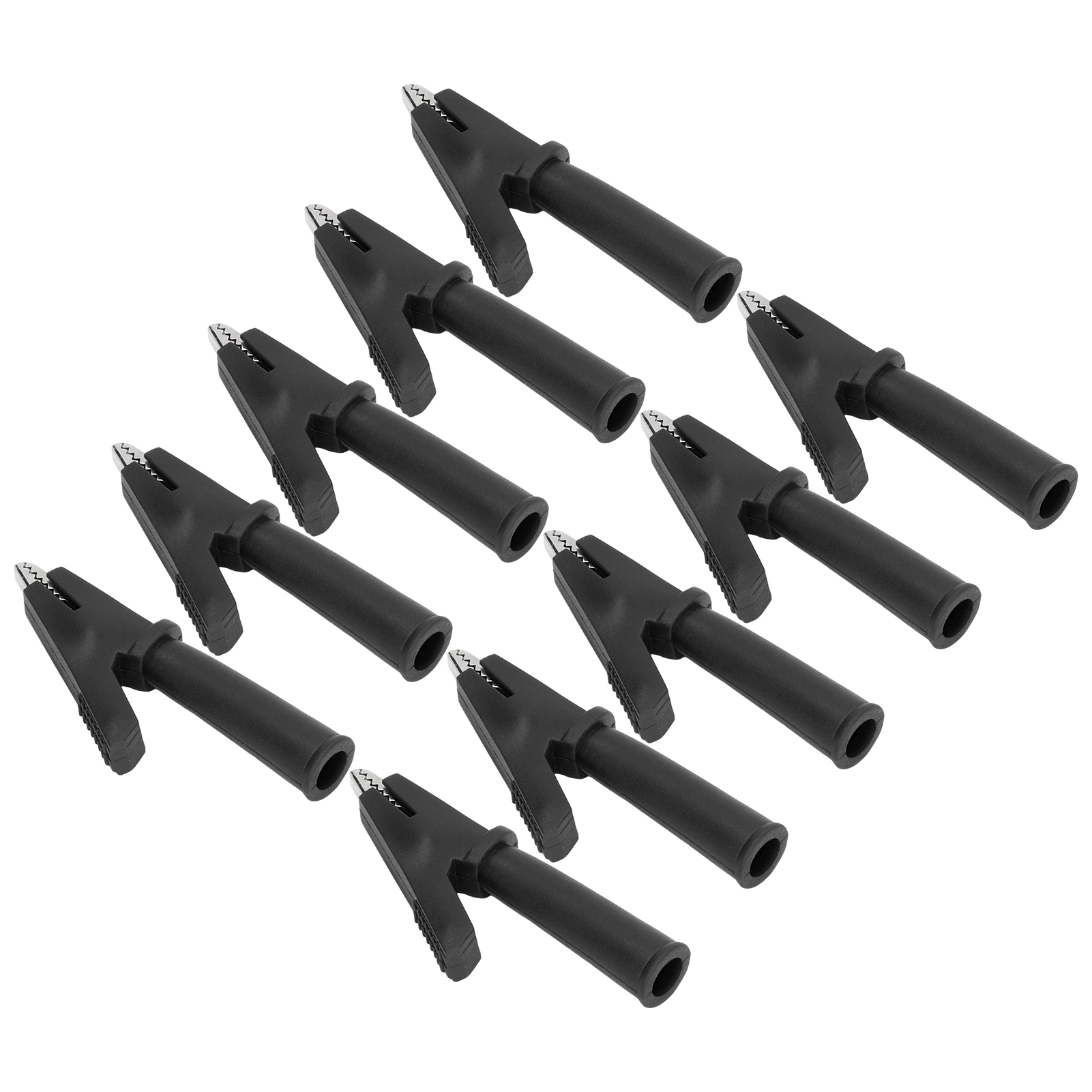 10 Sicherheits-pvc-isolierte Messing-multimeter-prüfklemmen, 10 Stück Für 4-mm-bananenstecker, Schwarz