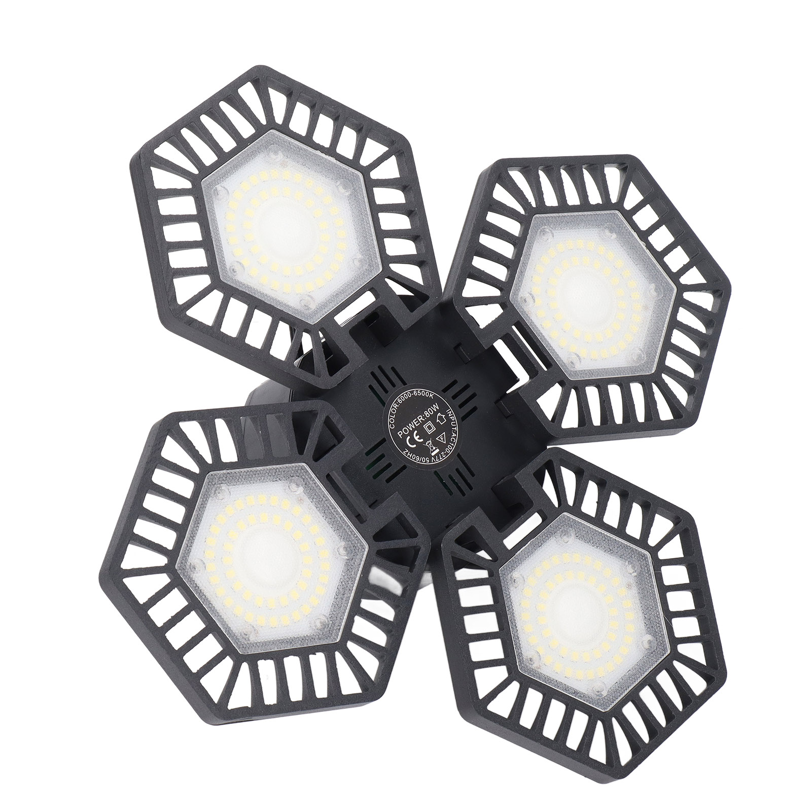 80-w-led-garagenleuchte, Kaltweiß, 4 Verstellbare 90°-panel-deckenleuchten, Industriebeleuchtung Für Lagerhalle Und Werkstatt, Ac 100–277 V