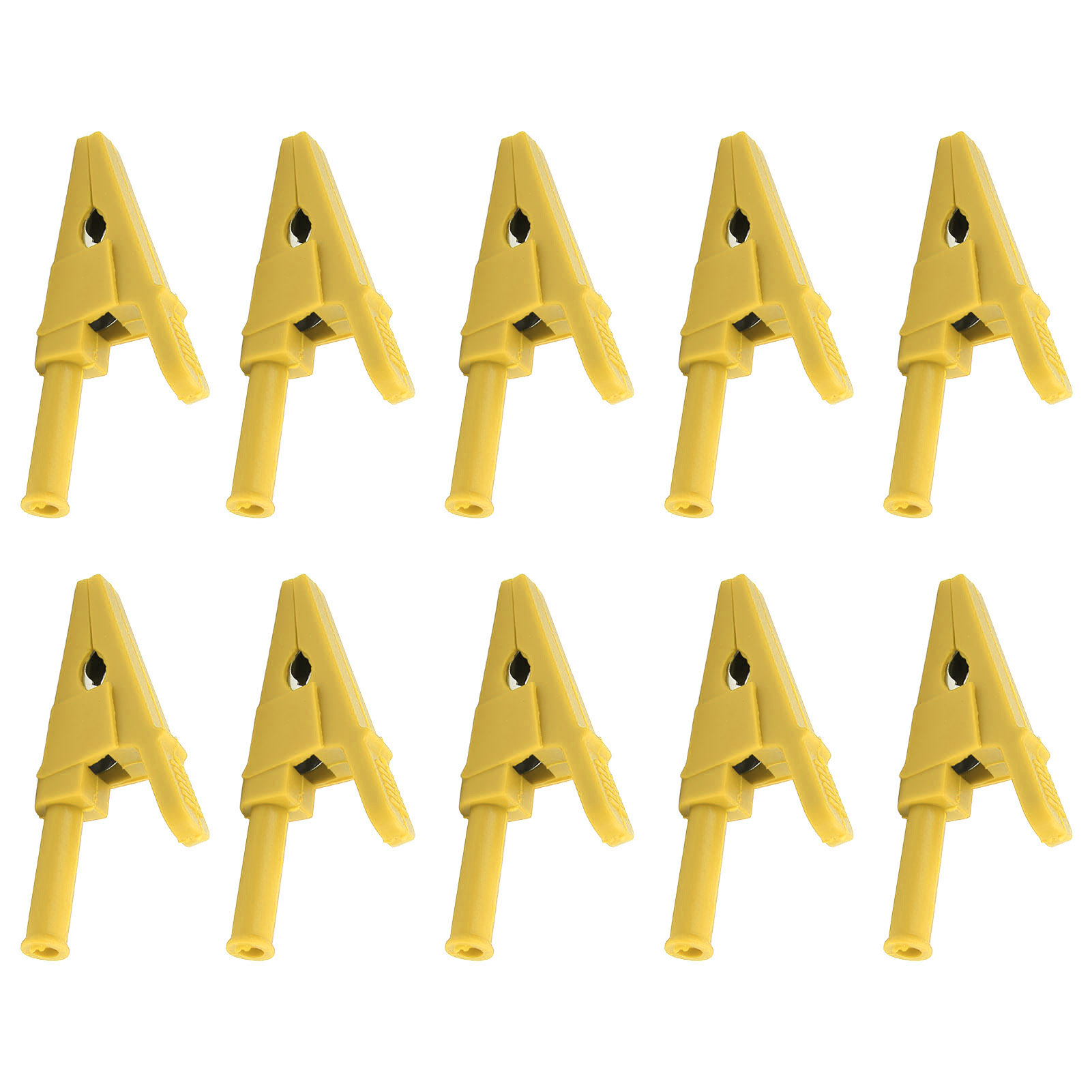 Elektrische Prüfklemme 20 Mm, 10er-packung, Optimale Leitfähigkeit, Erhöhte Sicherheit, 4-mm-stecker, Für Elektrische Schaltungen, Gelb.