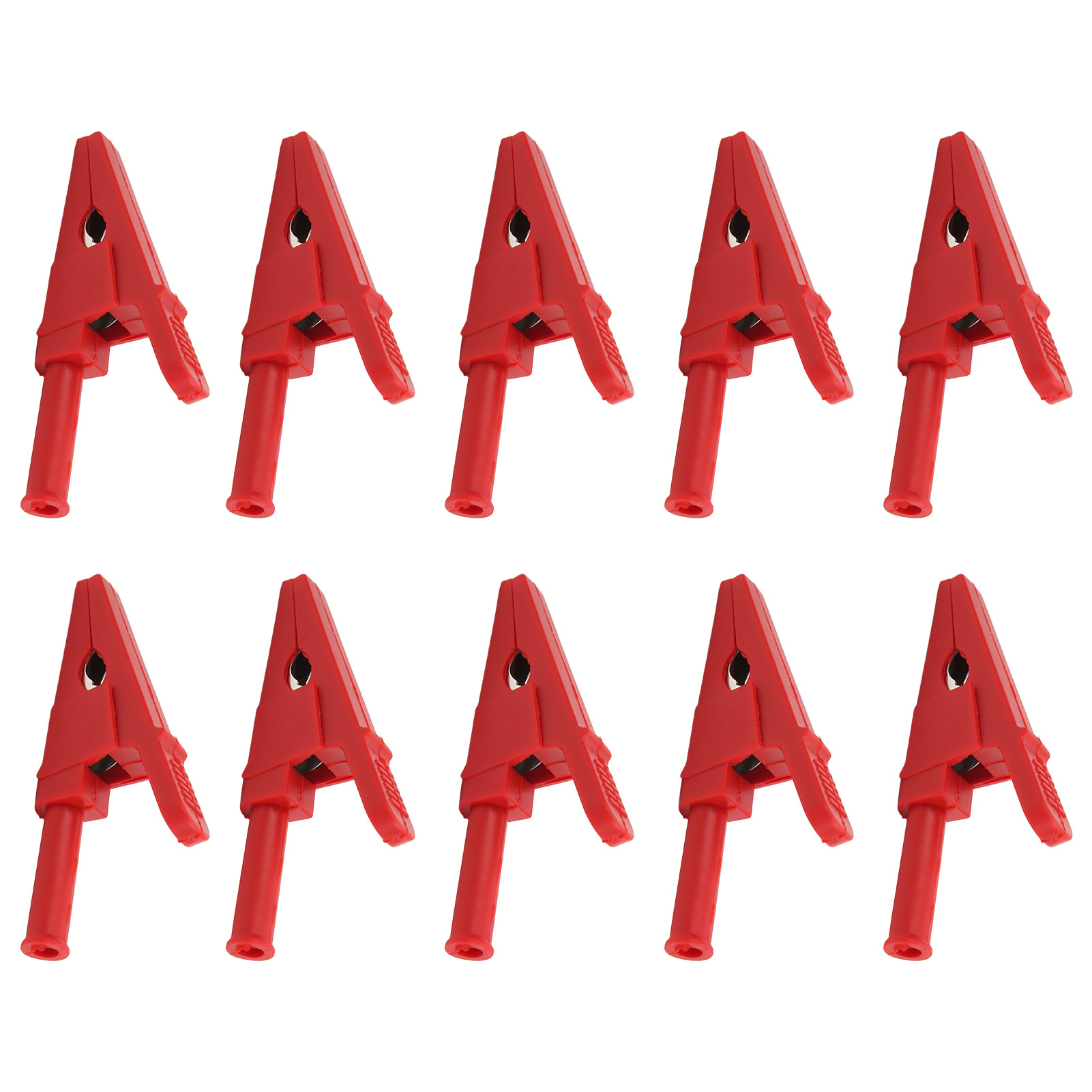 10er-pack Prüfklemmen, 20 Mm Öffnung, Gute Leitfähigkeit, Sicher Mit 4-mm-buchse Für Elektrische Stromkreise, Rot
