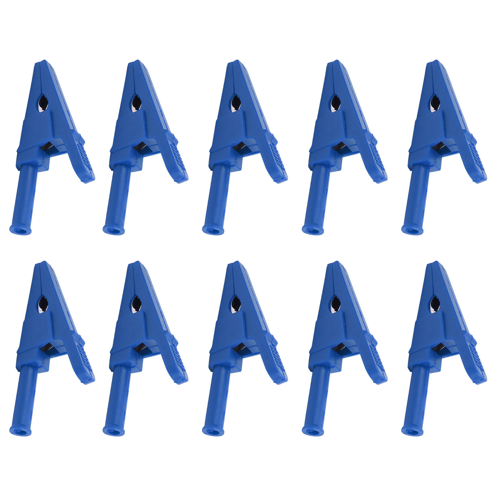 Elektrische Prüfklemmen (20 Mm), 10er-pack, Optimale Leitfähigkeit, Erhöhte Sicherheit, 4-mm-stecker, Für Elektrische Schaltkreise, Blau