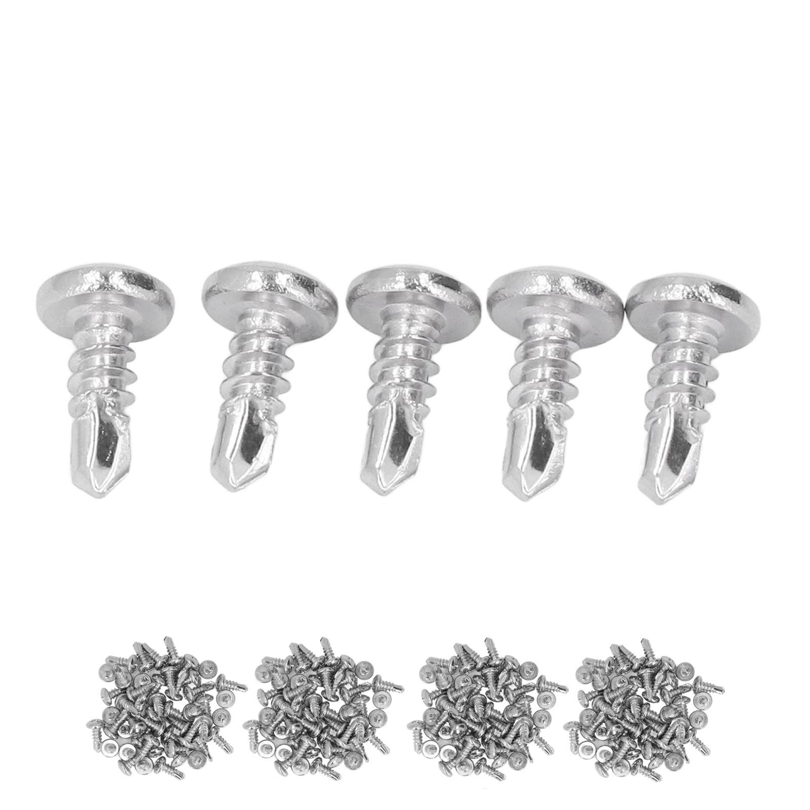 M4,8 X 13 Mm Selbstbohrende Schrauben, Edelstahl 304, Rundkopf, Packung Mit 200 Stück, Ersatzschrauben Aus Edelstahl