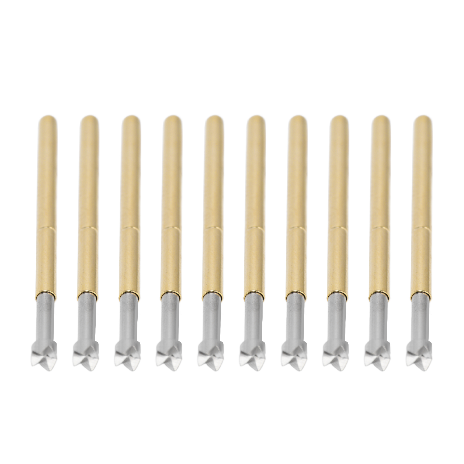 100-polige Pogo-stiftkopf-steckverbinder, Q 4-klaue, Messing, Edelstahl, 5 A Stromstärke, Einfacher Austausch, Leiterplatten-testanschlüsse
