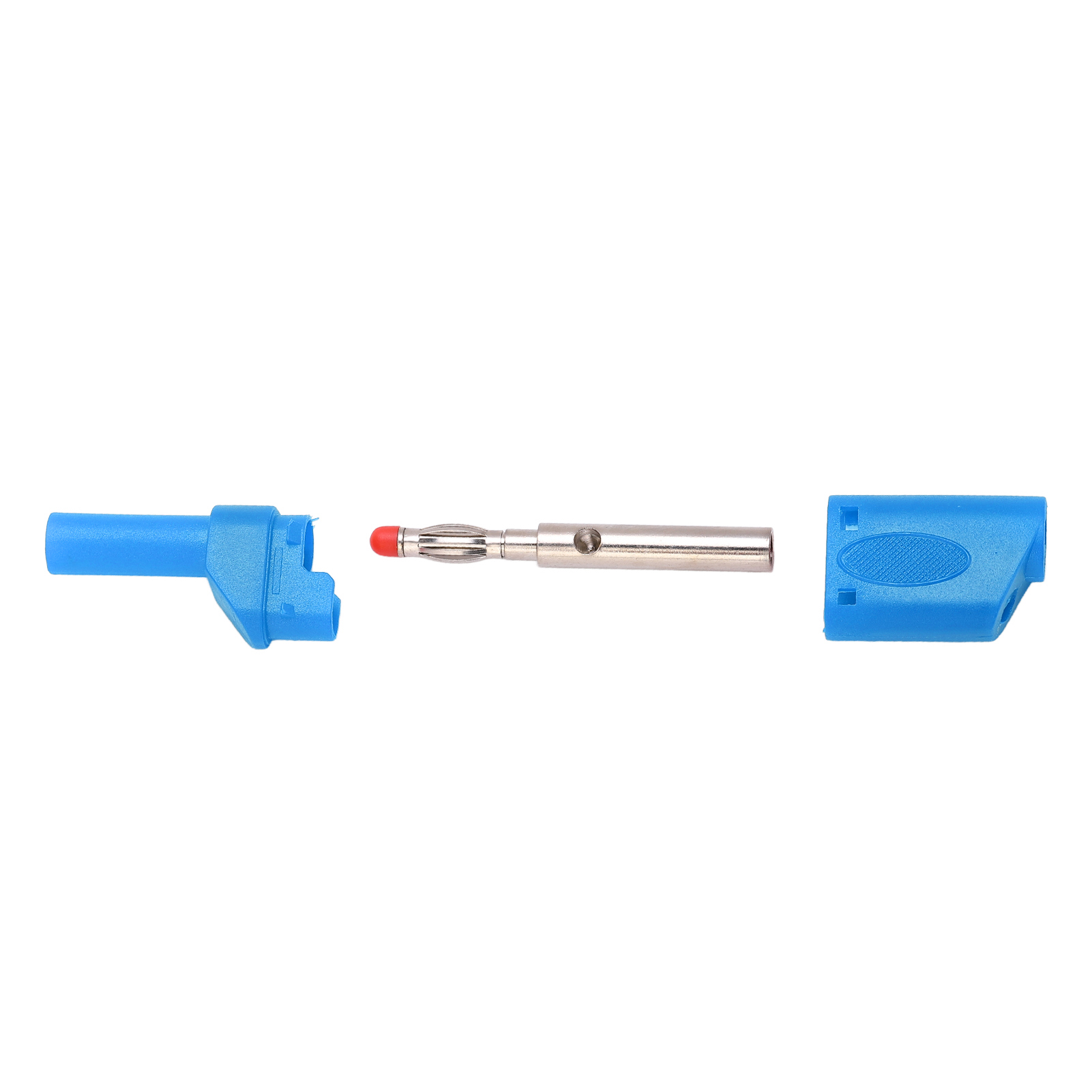 Packung Mit 10 Isolierten 4-mm-sicherheitsbananensteckern Mit Steckern Und Gehäuse, Blau, Für Elektronische Prüfungen