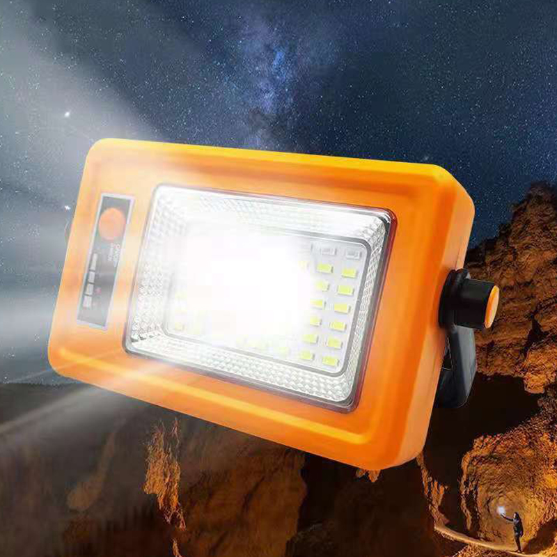 Tragbare, Wiederaufladbare Solarlampe Mit Lithium-akku, Multifunktionale Notbeleuchtung Für Camping, Gelbe Farbe
