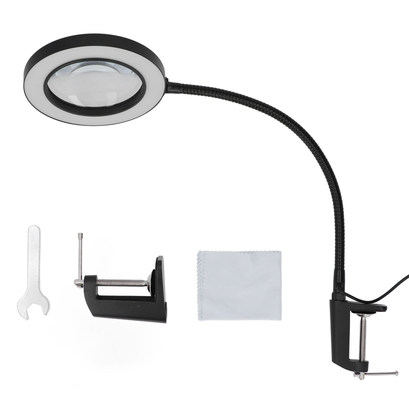 5-fach Led-vergrößerungslampe Mit Flexiblem Arm Und Verstellbarer Linse Zum Schweißen, Lesen, Für Präzisionsarbeiten Und Zur Beleuchtung