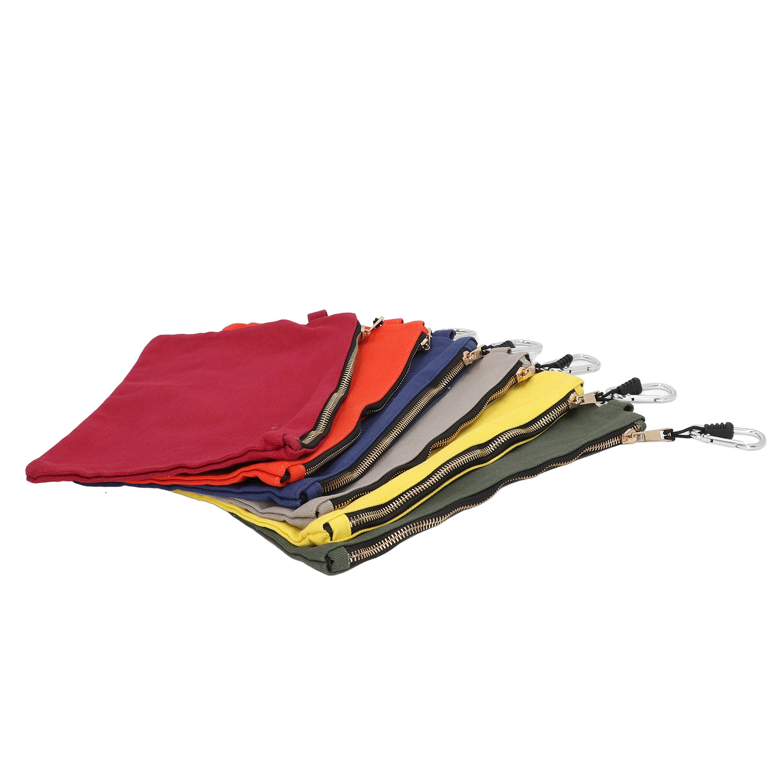 6-teiliges Werkzeugset Aus Canvas, Robuste Mehrzwecktasche Mit Karabinerhaken, Vielseitiger Organizer Mit Reißverschluss Für Heimwerkerprojekte, Professionelle Aufbewahrung