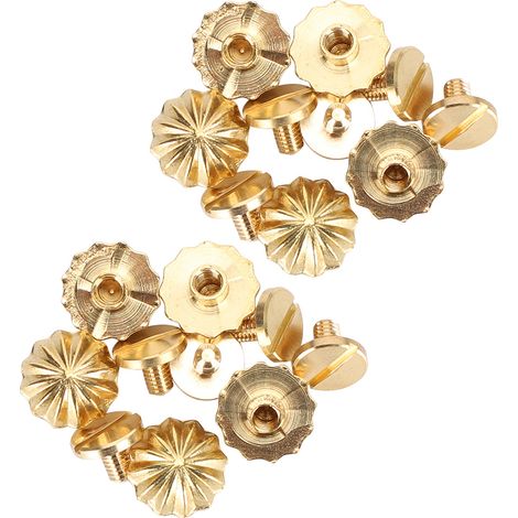10 Sets Antiker Messing-schraubnägel Mit Chrysanthemenmotiv, Dekorative Retro-nieten In Gold, 111 Mm