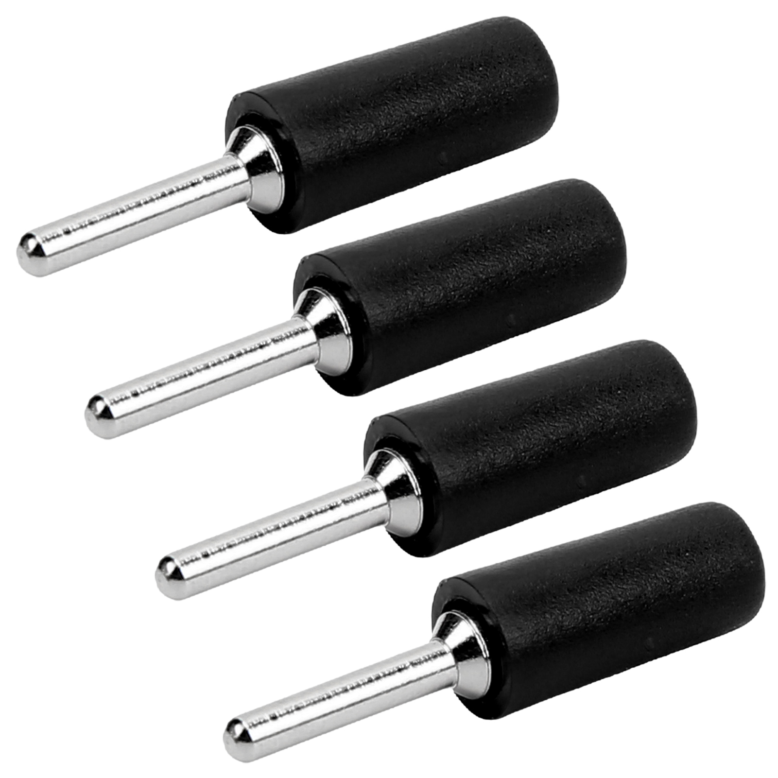 Packung Mit 100 Bananensteckern (männlich), Vernickelter Messingstift, Innenfeder, J.10001, 2 Mm, Schwarz