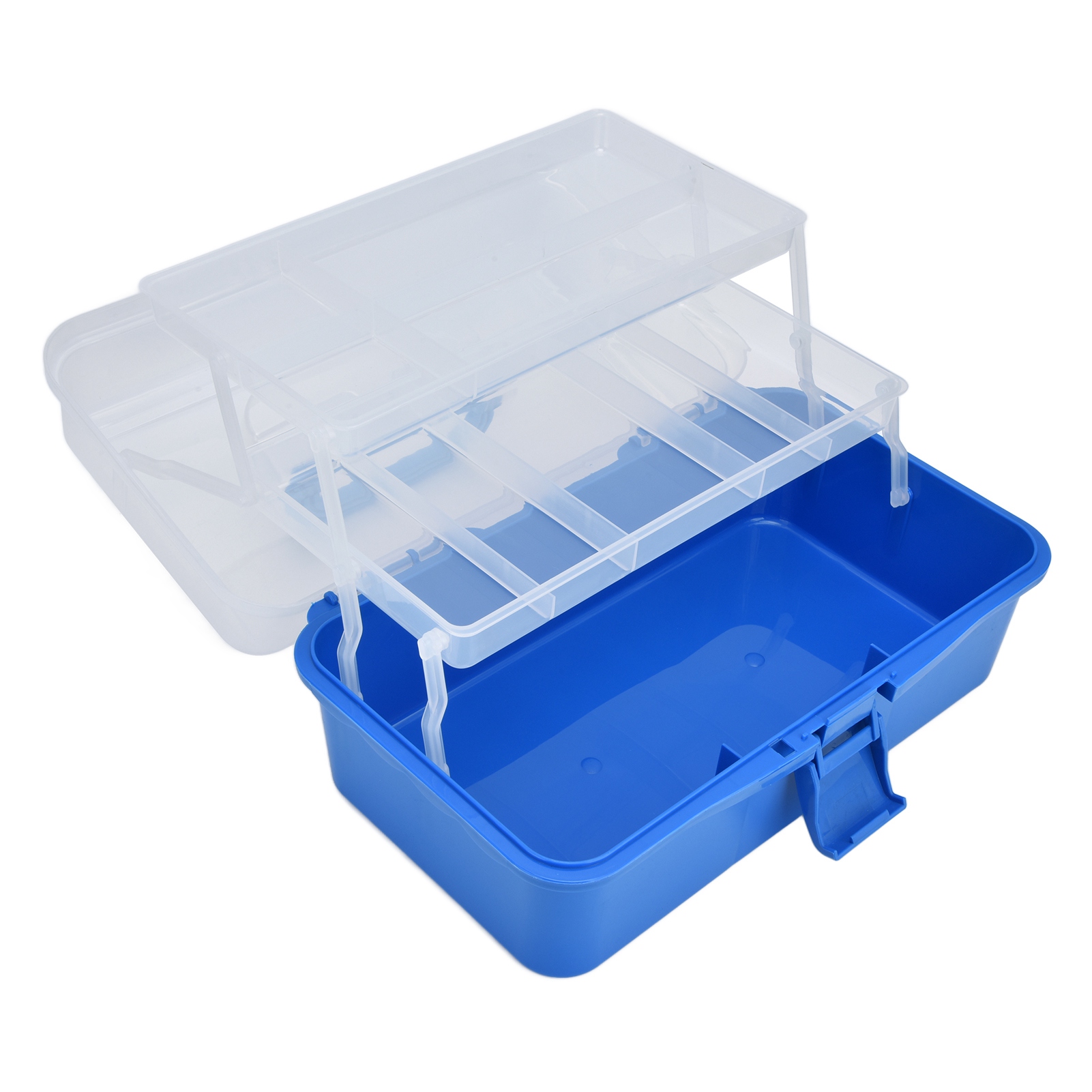 Tragbare Aufbewahrungsbox Aus Kunststoff, 3-stufiger, Faltbarer Werkzeugorganizer, Transparenter Deckel, Stapelbar Und Leicht