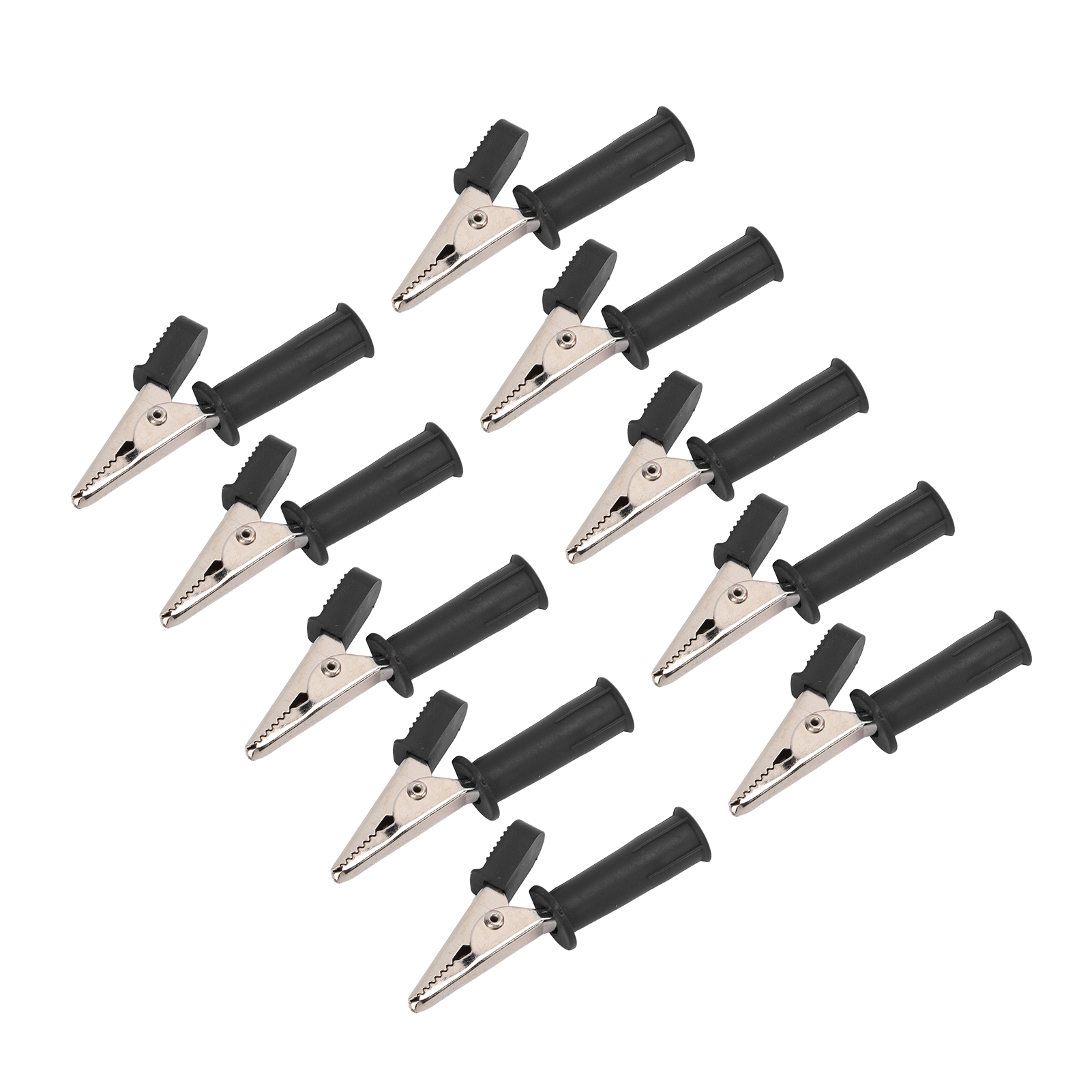 10 Isolierte Krokodilklemmen, 5 Mm, Reinkupfer, Mit 4-mm-buchse, Für Elektrische Prüfungen Und Experimente, Schwarz