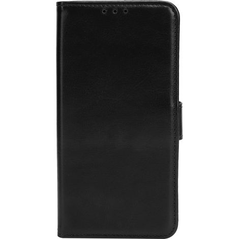 Samsung S21 Fe Lederhülle, Vollständiger Stoßschutz Mit Kartenfach, Schwarz
