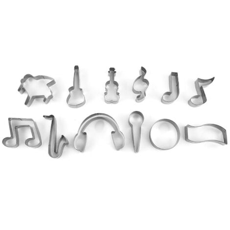 Set Mit 12 Ausstechformen In Form Von Noten Und Instrumenten