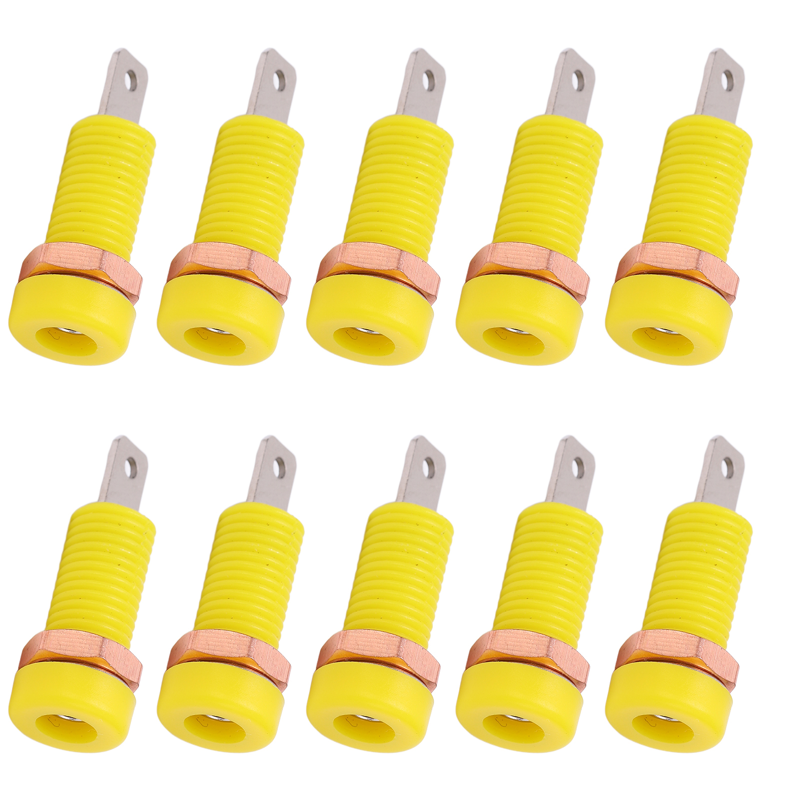 4-mm-bananenstecker X10, Einbaubuchse, Anschlussklemme Für Elektronische Instrumente, Gelber Adapter
