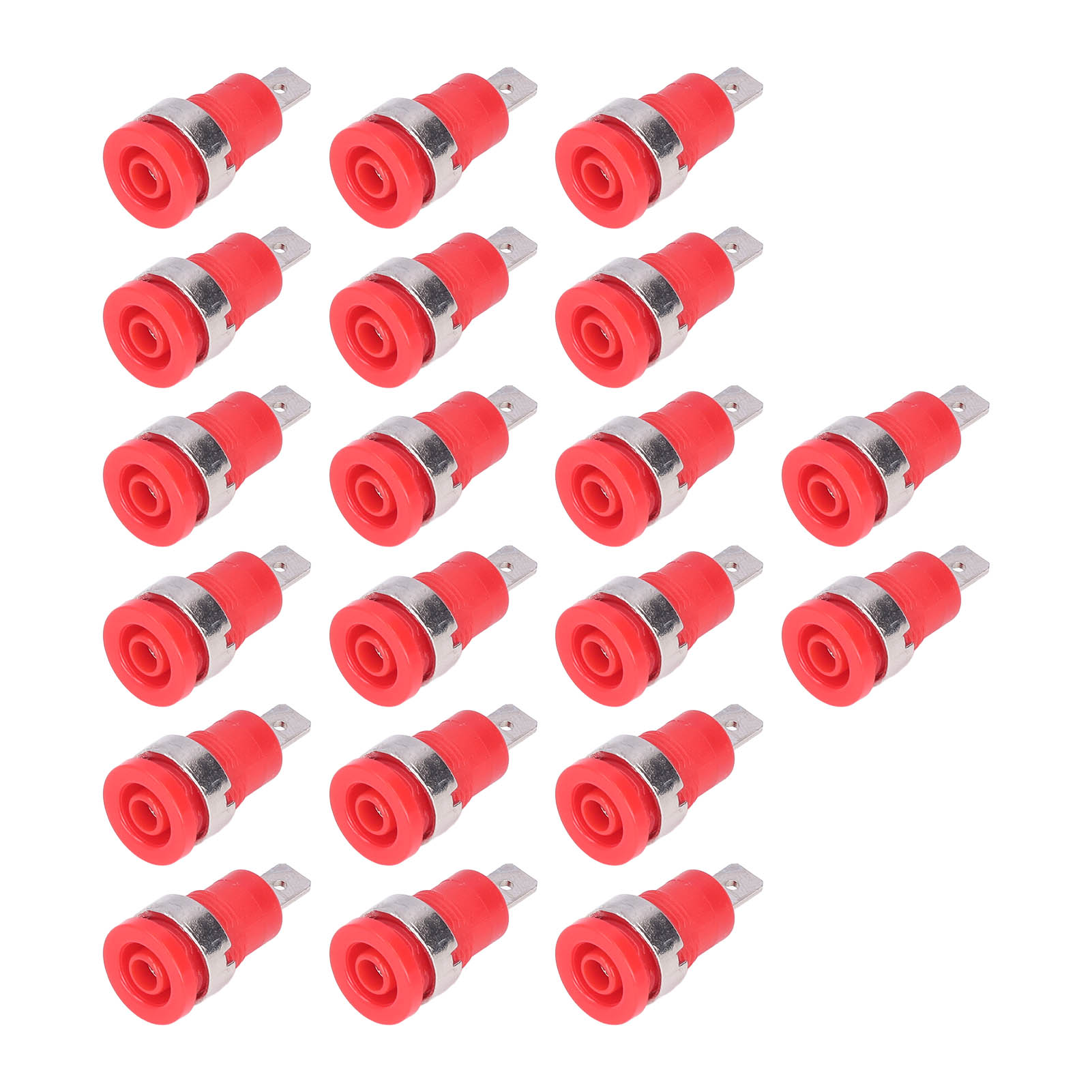 Packung Mit 20 Bananensteckern (4 Mm), Robuste Verbindung, Korrosionsbeständig, Hohe Leistung, Rotes Zubehör Für Elektrische Prüfungen