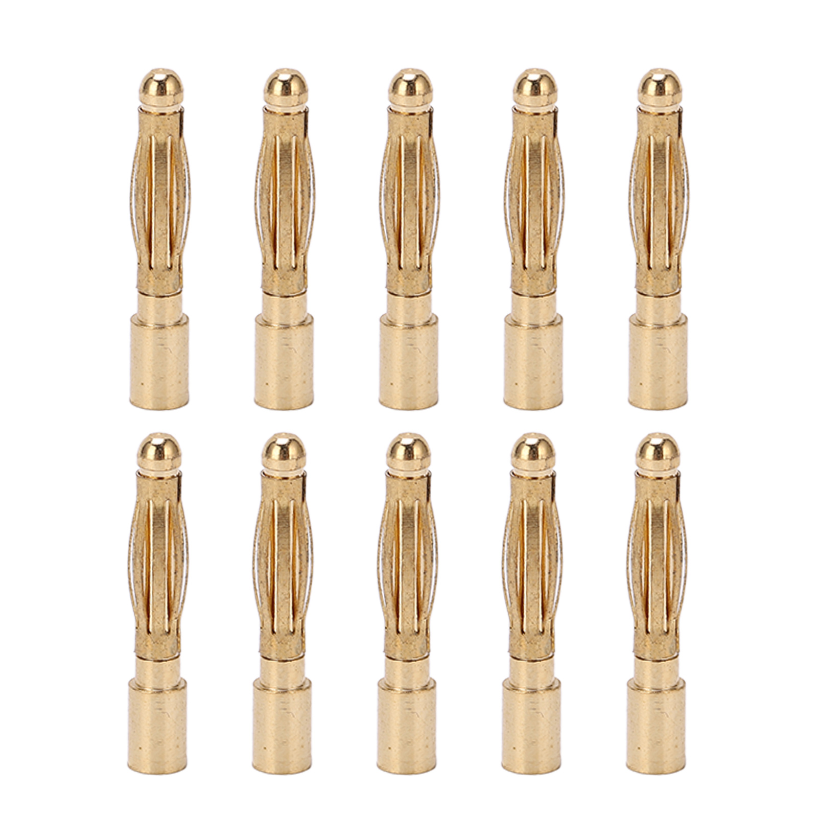 2,0 Mm Bananenstecker Aus Reinem Kupfer, Vernickelt, Kugelförmige Stecker Für Kabel, 10er-packung, Robuste Elektrische Verbindungshülsen