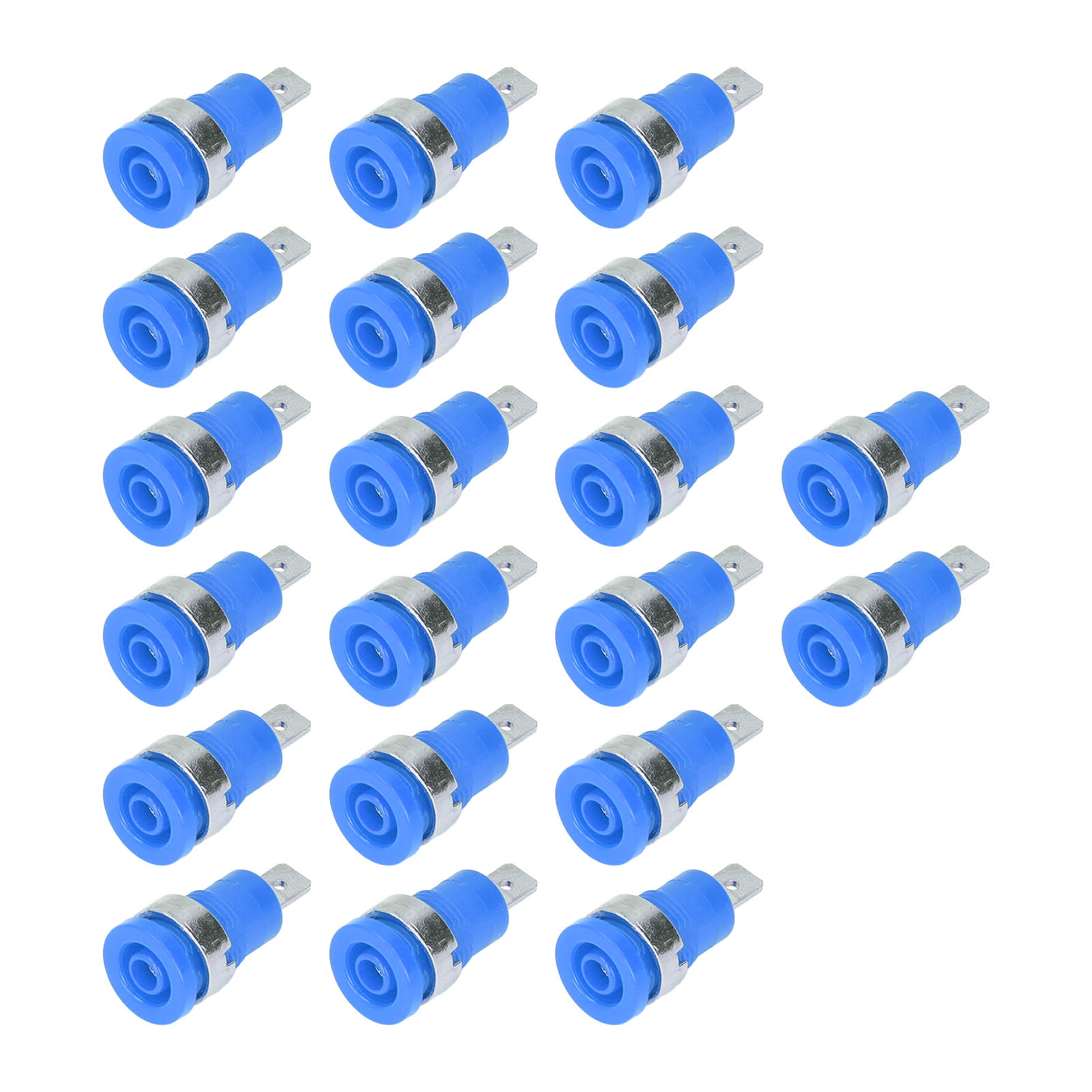 20 X 4-mm-bananenstecker, Zuverlässige Verbindung, Korrosionsbeständig, Optimale Leistung, Zubehör Für Elektrische Prüfungen, 20er-packung, Blau