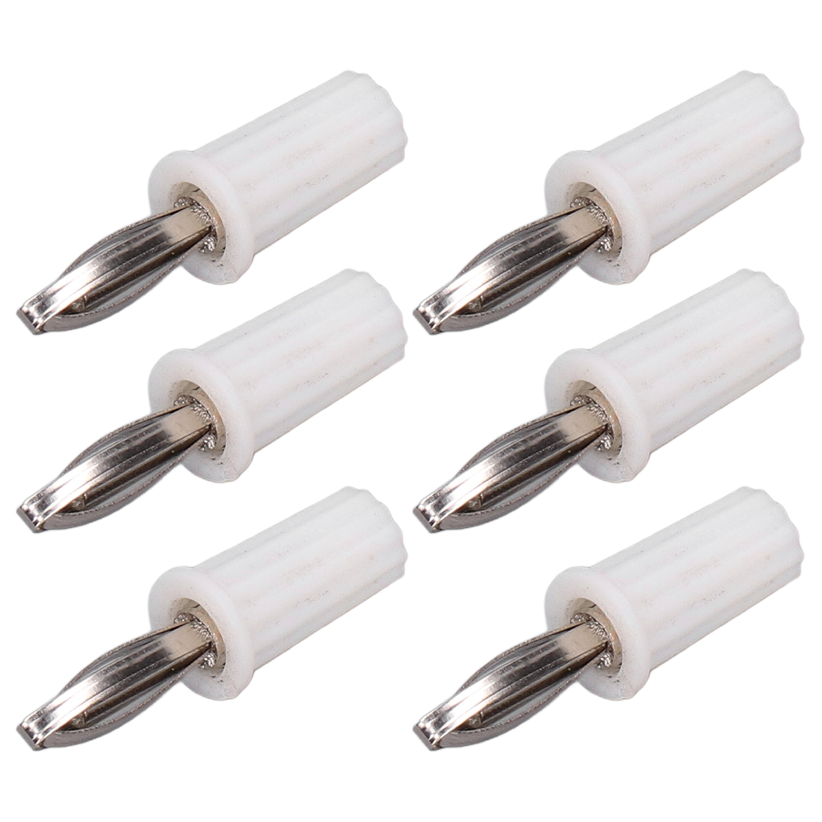 100 Bananenstecker (4 Mm), Abs, Vernickeltes Messing, Hochleistungs-elektroanschlüsse, Weißes Werkzeugset