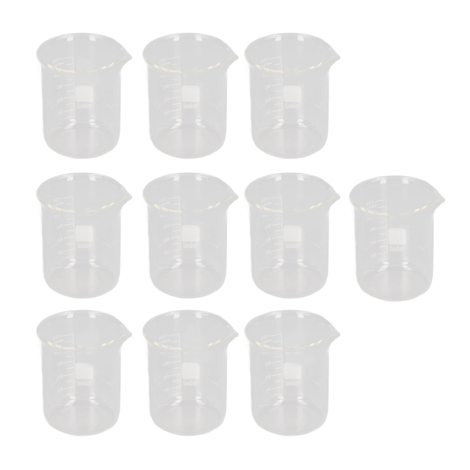 10er-pack 150-ml-glasbecher Für Wissenschaftliche Laborgeräte, Experimente Und Lehrmittel
