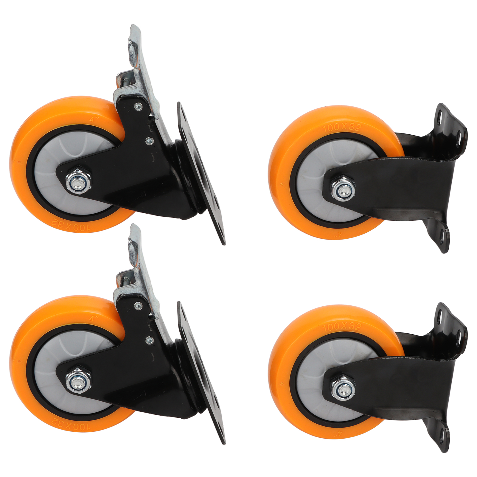 4 Pvc-rollen, Doppelt Kugelgelagert, Geräuscharm, 10 Cm, Robust, Für Restaurantwagen