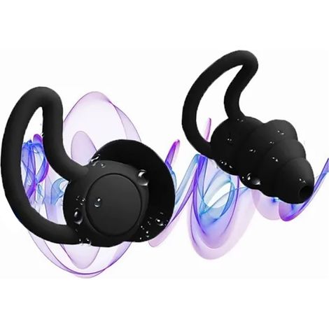 Bequeme, Wasserdichte Und Geräuschdämpfende Schwarze Silikon-ohrstöpsel Zum Lernen, Schlafen Und Schwimmen