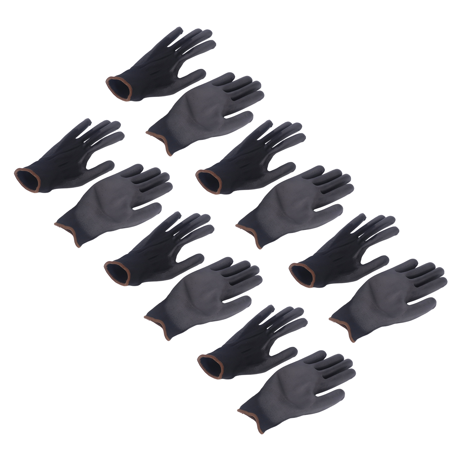 Antistatische Handschuhe, 10 Paar, Schwarz, Rutschfest, Pu-beschichtet, Nylongewebe, Für Die Mechanische Werkstatt.
