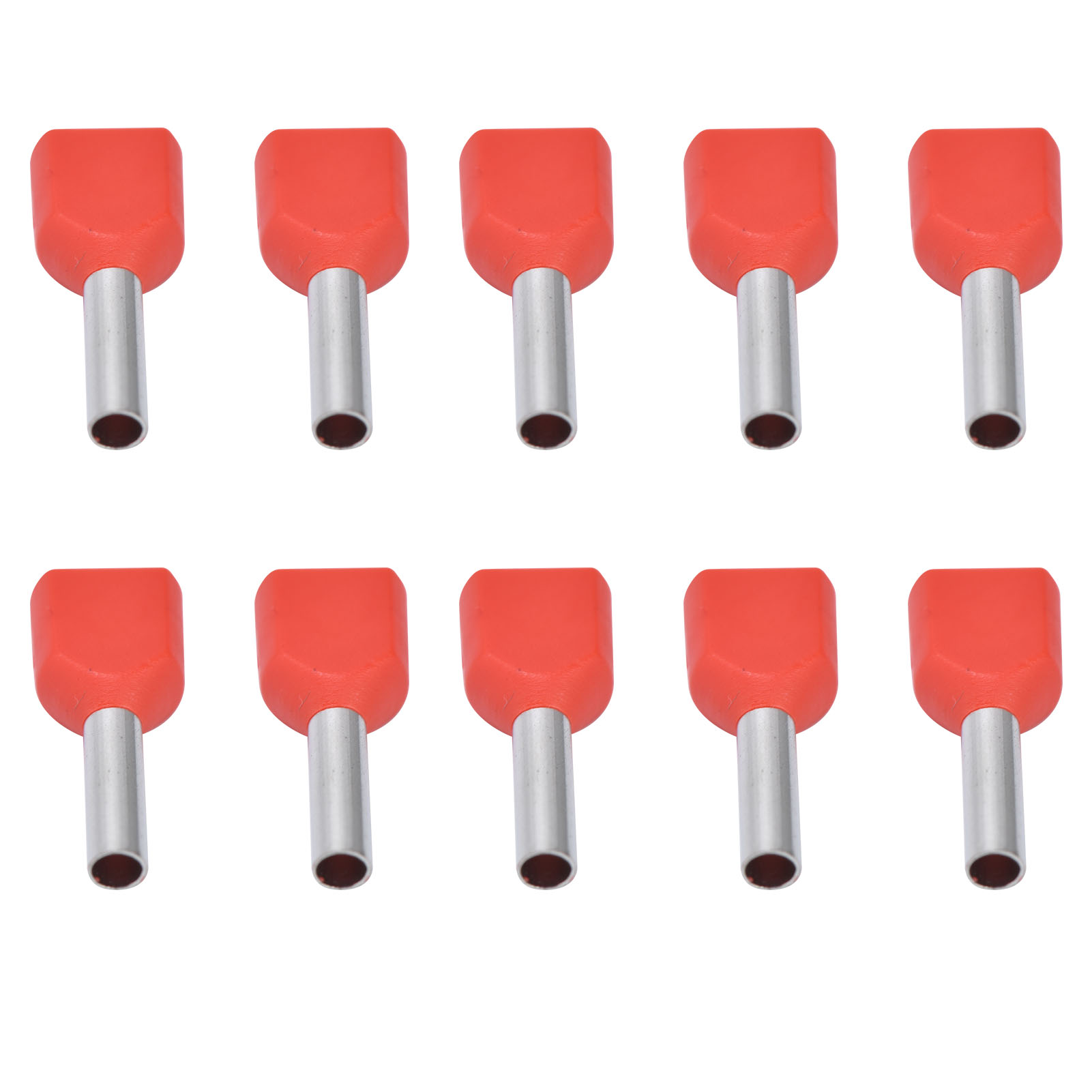 100 Isolierte Kabelhülsen, Pvc-kupferhülsen, Crimpverbinder Für 2x18awg-draht Te1008