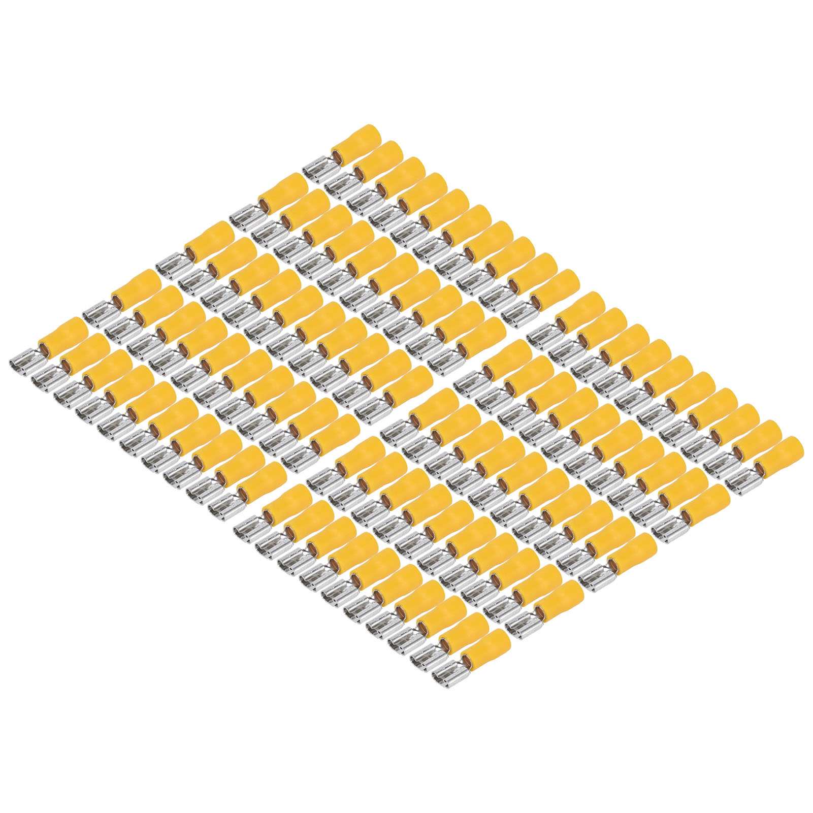 100 Isolierte Gabelklemmen Für Weibliche Kabel, Crimp-steckverbinder, Kabelschuhe Für Awg 12-10 (4-6 Mm²) Kabel, Packung Mit 100 Stück.