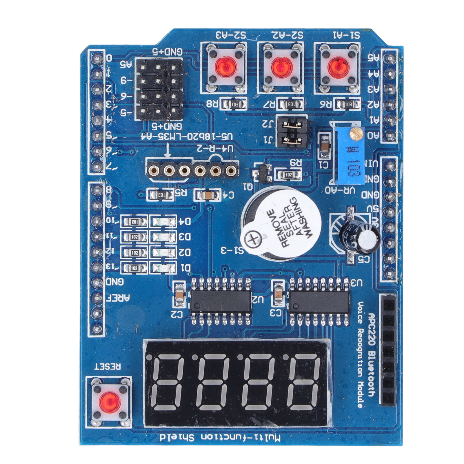 Xd-203 Mcu Multifunktions-erweiterungsplatine, Entwicklungsmodul Mit 4-stelliger Digitalanzeige, Led-bildschirm, Elektronischer Prototypenbausatz.