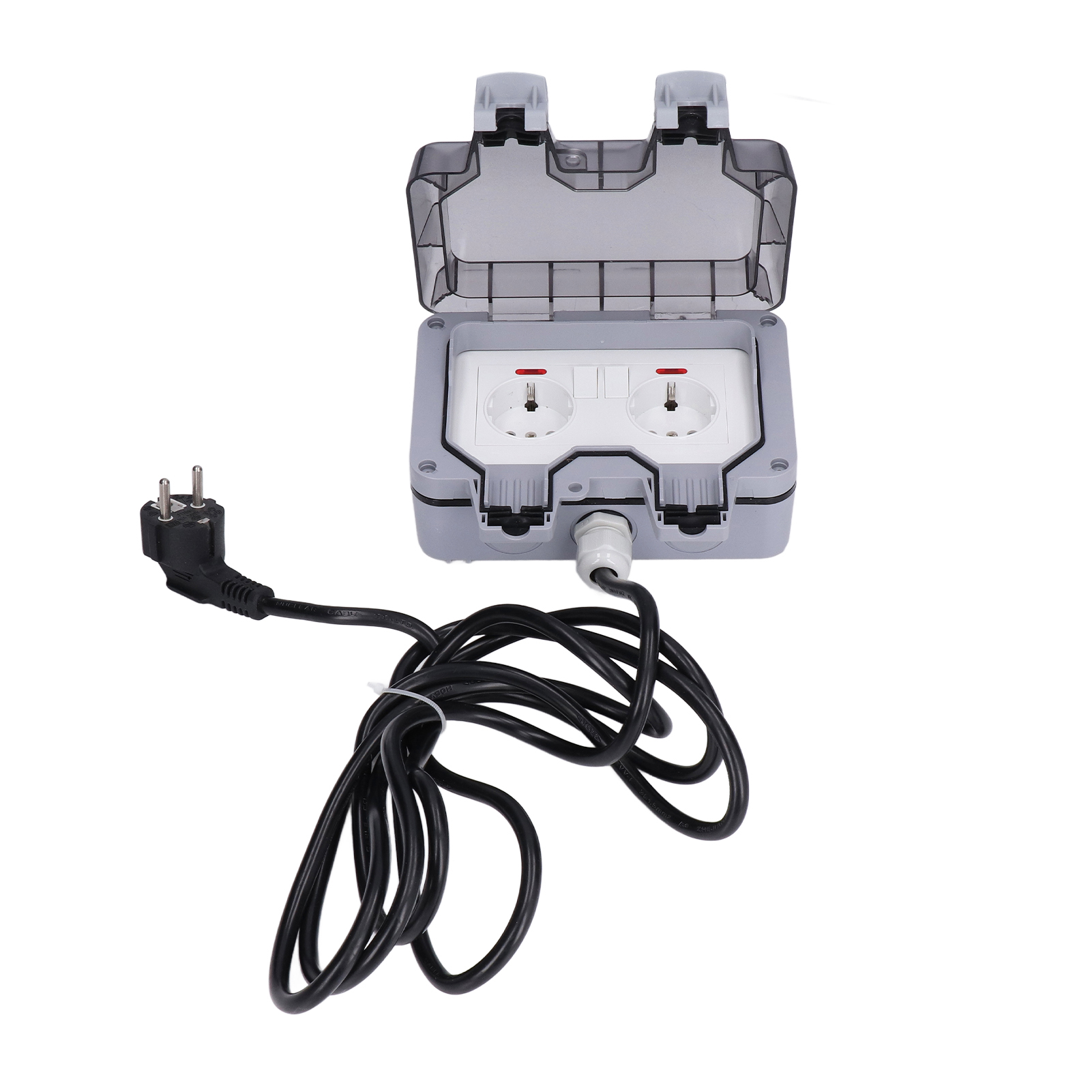 Doppelte Außensteckdose 16 A 250 V, Ip66 Wasserdichte Europäische Wandsteckdose, Wetterfeste Anschlussdose Für Garten Und Balkon, 2er-pack