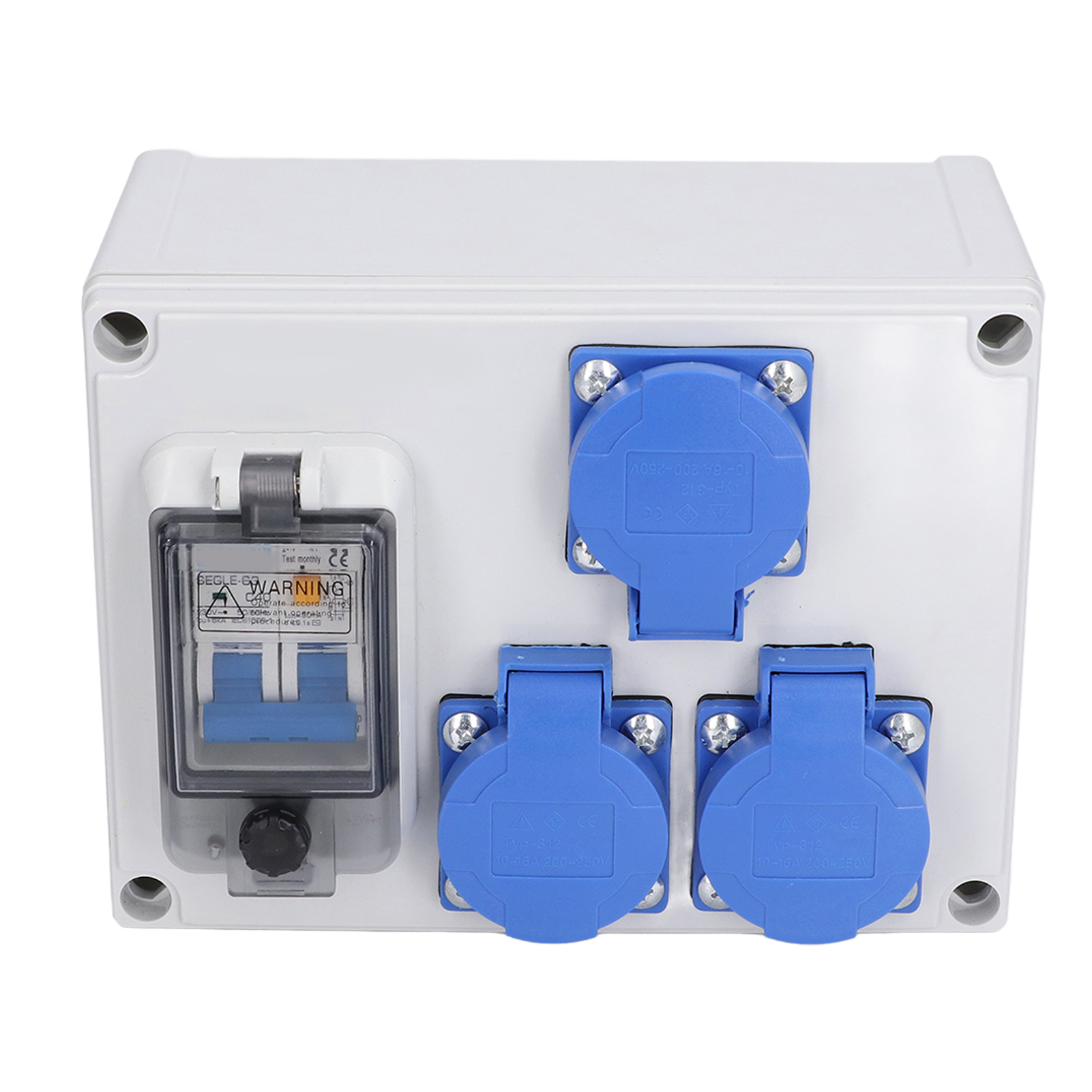 Deutsche Doppelwandsteckdose 200-250v Mit 230v 40a 1p+n Fehlerstromschutzschalter, Unterputz-steckdosenkasten, Din-norm, 2er-pack.