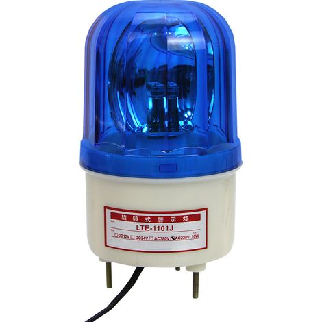 Rotierende Blaue Led-sicherheitslampe, 220 V, 90 Db, Wasser- Und Staubdicht, Mit Akustischem Alarm Und Blinklicht.