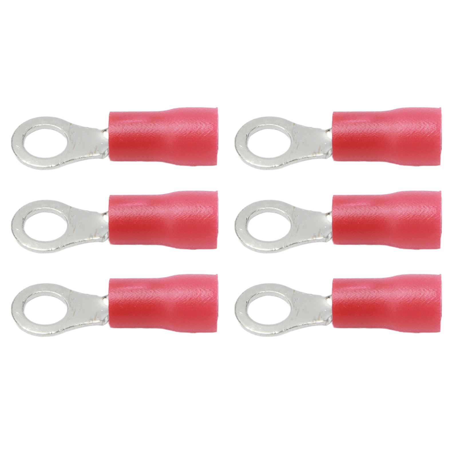 100 Stück Isolierte Kupfer-pvc-ringkabelschuhe, Elektrische Steckverbinder Awg 22-16 Rv1.25-4, Rot, Für Maschinen