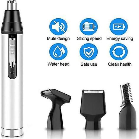 4-in-1 Nasen- Und Ohrhaartrimmer, Bart- Und Augenbrauenrasierer, Professioneller Elektrischer Haarschneider, Kabellos Und Wasserdicht, Herren-set