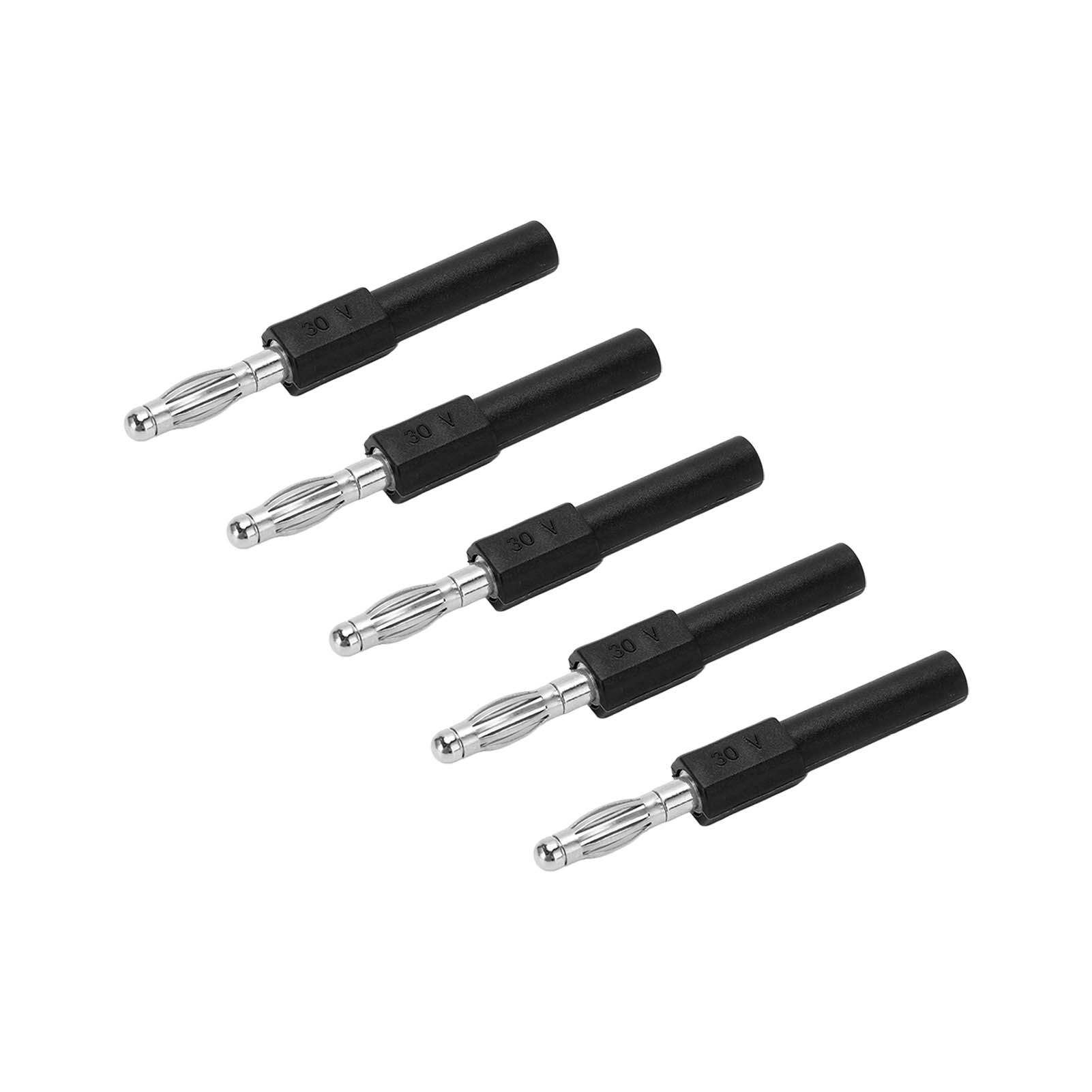 5er-pack 4-mm-bananenstecker-adapter, Robuste Verbindung, Hervorragende Leitfähigkeit, 4-mm-auf-2-mm-umwandlung, Schwarz
