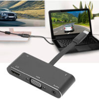 Usb-c-zu-hdmi/vga-adapter Mit Audio- Und Ladefunktion – Schwarz, 5-in-1