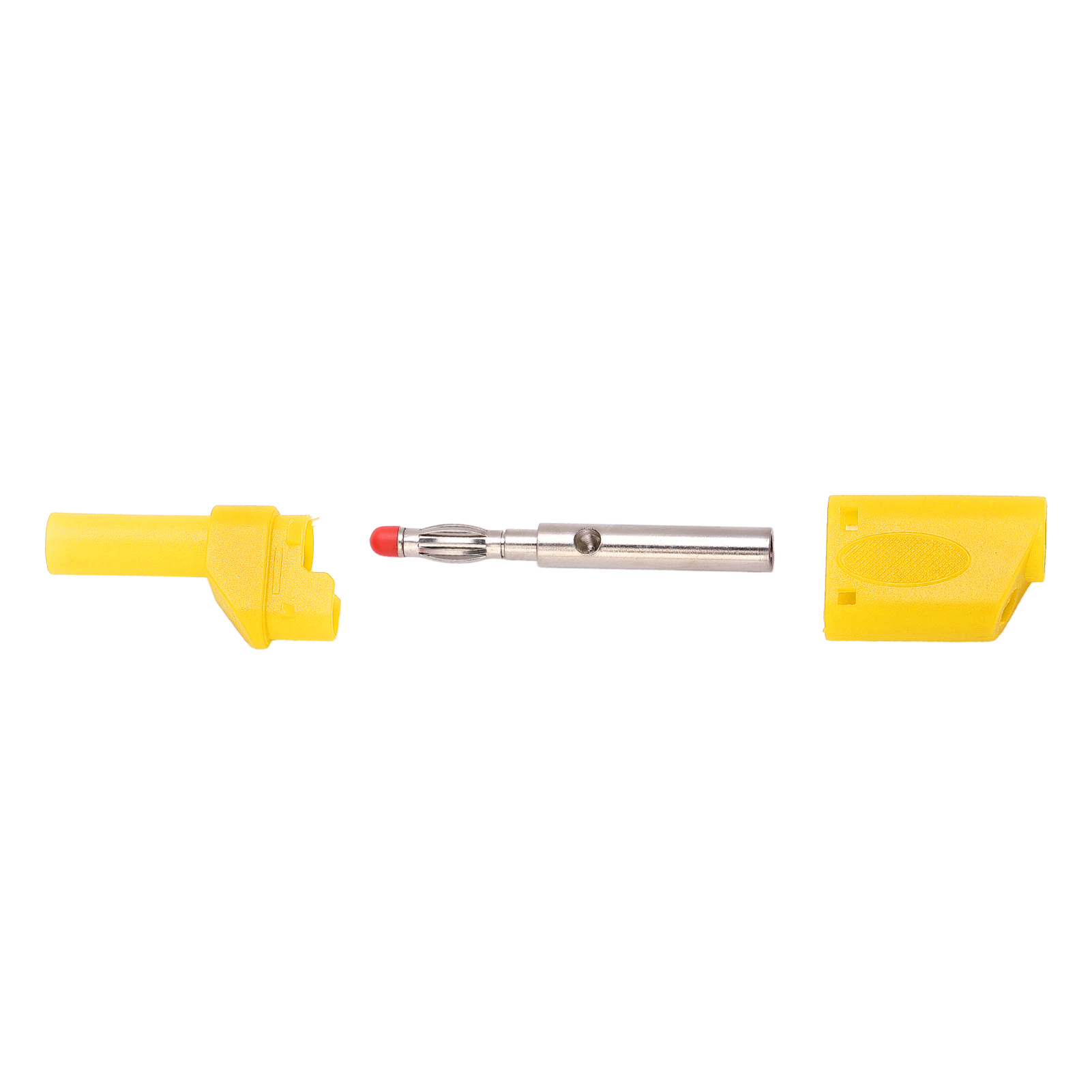4 Mm Isolierter Sicherheitsbananenstecker, 10er-packung Mit Schutzhülse, Für Elektronische Prüfungen, Gelb, 22.160