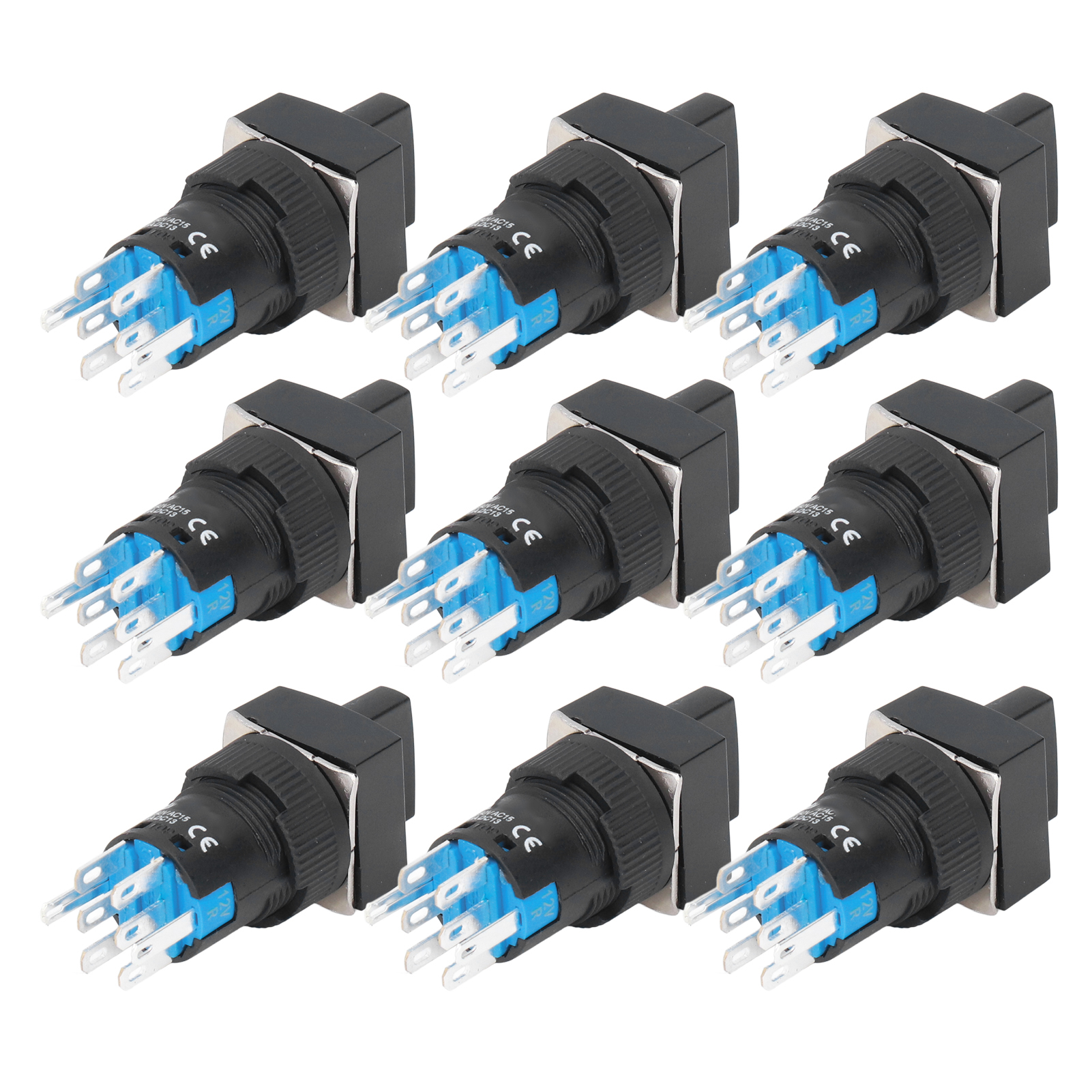 25-teiliger Drehschalter, Selbstverriegelnd, 3 Geschwindigkeiten Mit Kontrollleuchte, 16 Mm Vierkantantrieb, 12 V, Bem-la16-22xd/31-f (grün)