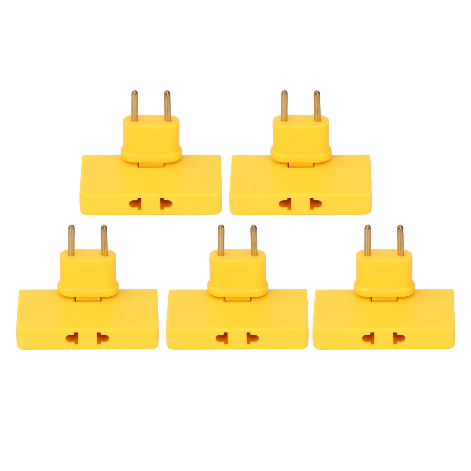5-teiliges 180°-funk-eu-steckdosenleisten-set Mit 1 Bis 3 Europäischen Steckern, 110–250 V, Gelb