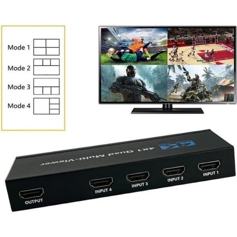 4-in-1 4k Hdmi Multiviewer-switch Mit Hdcp 2.2 Und 30hz Video-upscaling