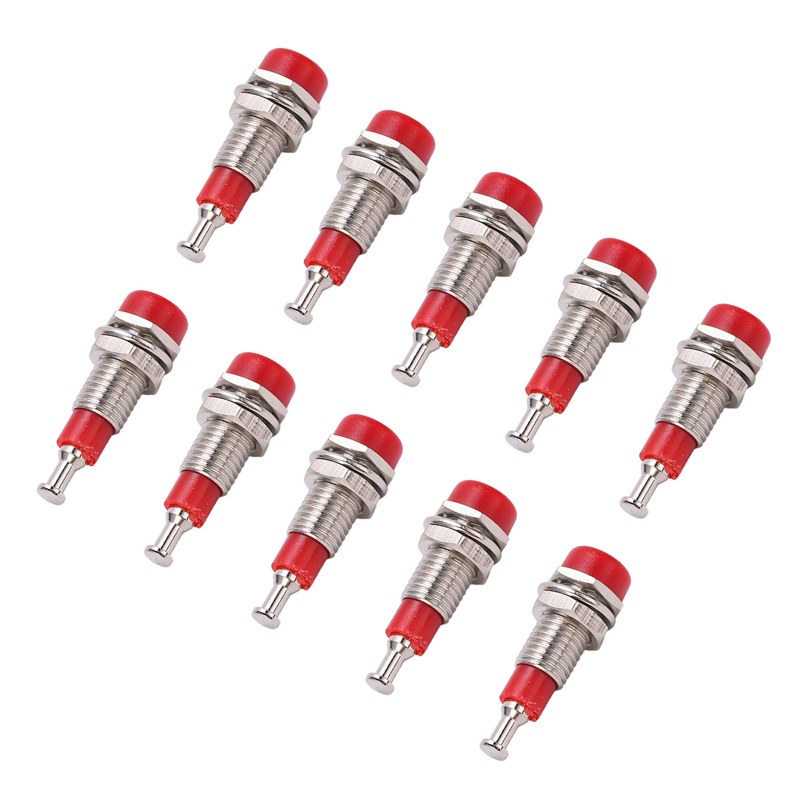 Packung Mit 10 Vernickelten 2-mm-bananensteckern (weiblich), Roten Einbauklemmen, Schraubbuchse
