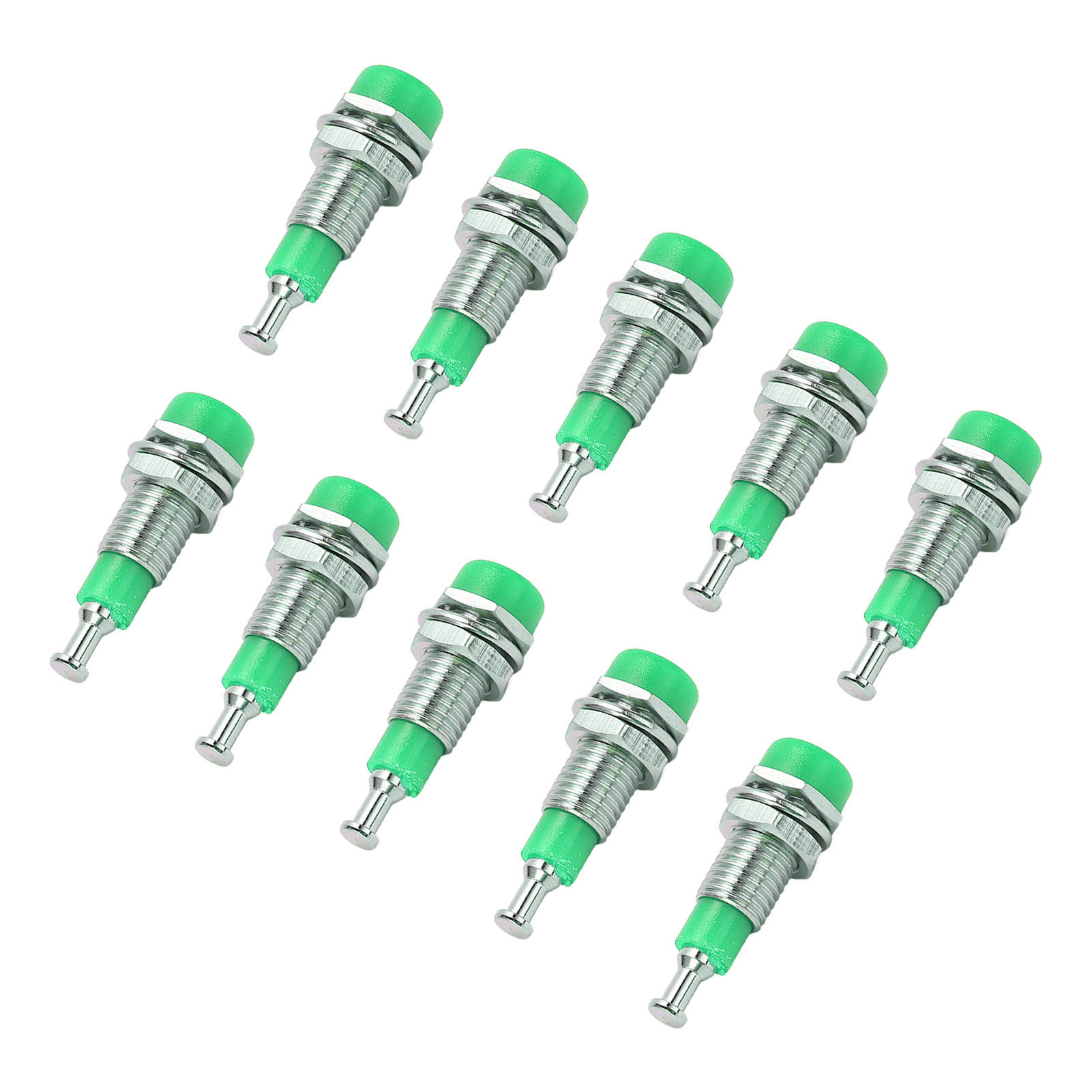 Packung Mit 10 Vernickelten 2-mm-bananensteckern (weiblich), Chassis-buchse, Grüner Anschlussklemme, Einbaurahmen