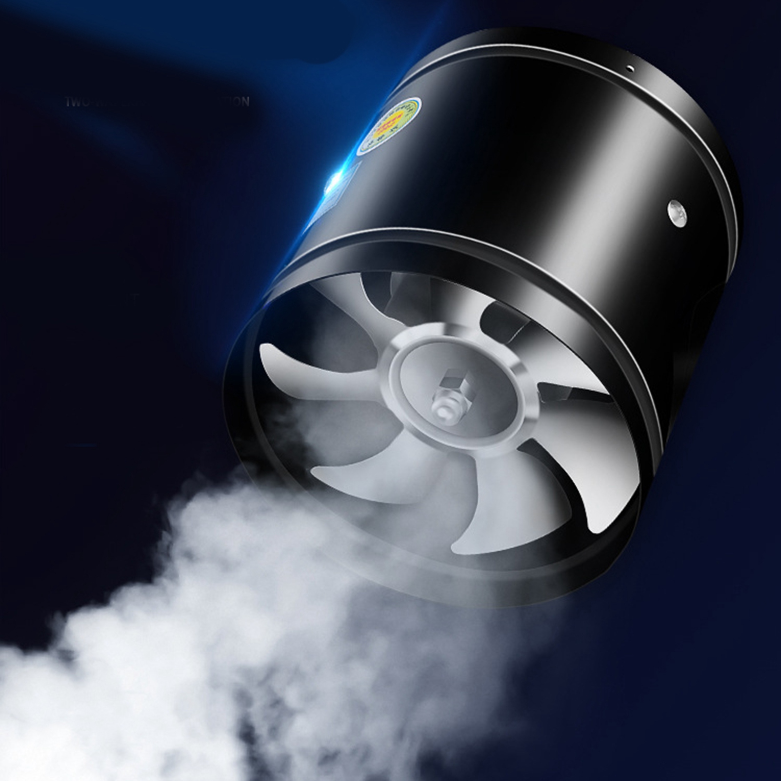 Leistungsstarker Kanalventilator, Hochgeschwindigkeitsmotor Mit Kupferdraht, 15 Cm Runder Abluftauslass Aus Schwarzem Metall Für Küche, Bad, Keller.