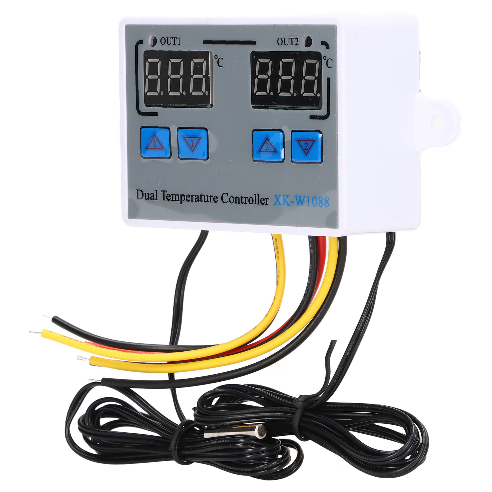 Thermostatregler Mit Zwei Bildschirmen Für Temperatur, Luftfeuchtigkeit, Heizung Und Kühlung, 12-v-ntc-sensor, 10-kω-schaltregler