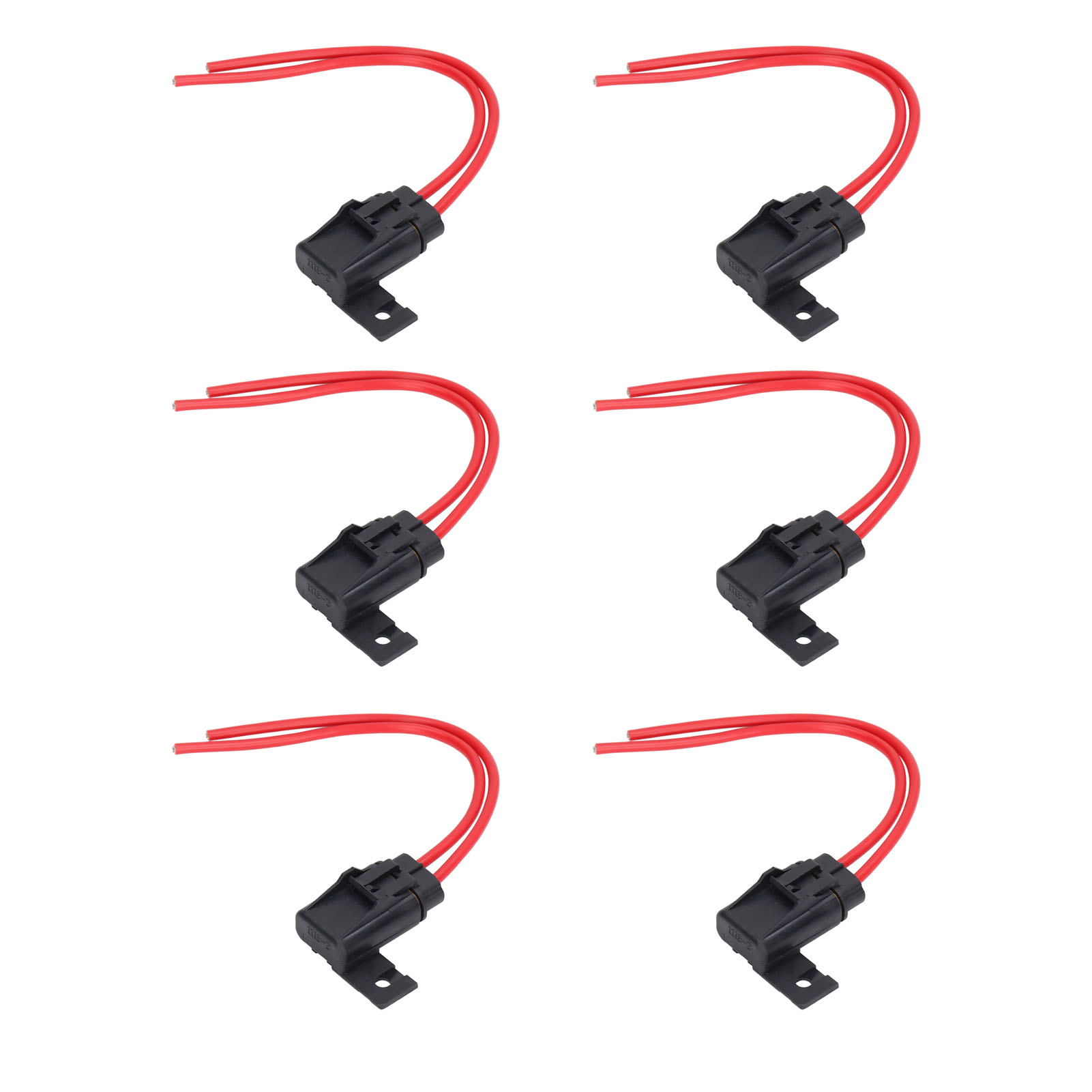 6-teiliger Inline-sicherungshalter Ip66 Wasserdicht 12awg 30a Flachstecker-kabelbaum Für Boot Auto