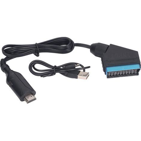Scart-zu-hdmi-konverter (720p/1080p) Für Vhs, Dvd Und Videorecorder – Schwarz