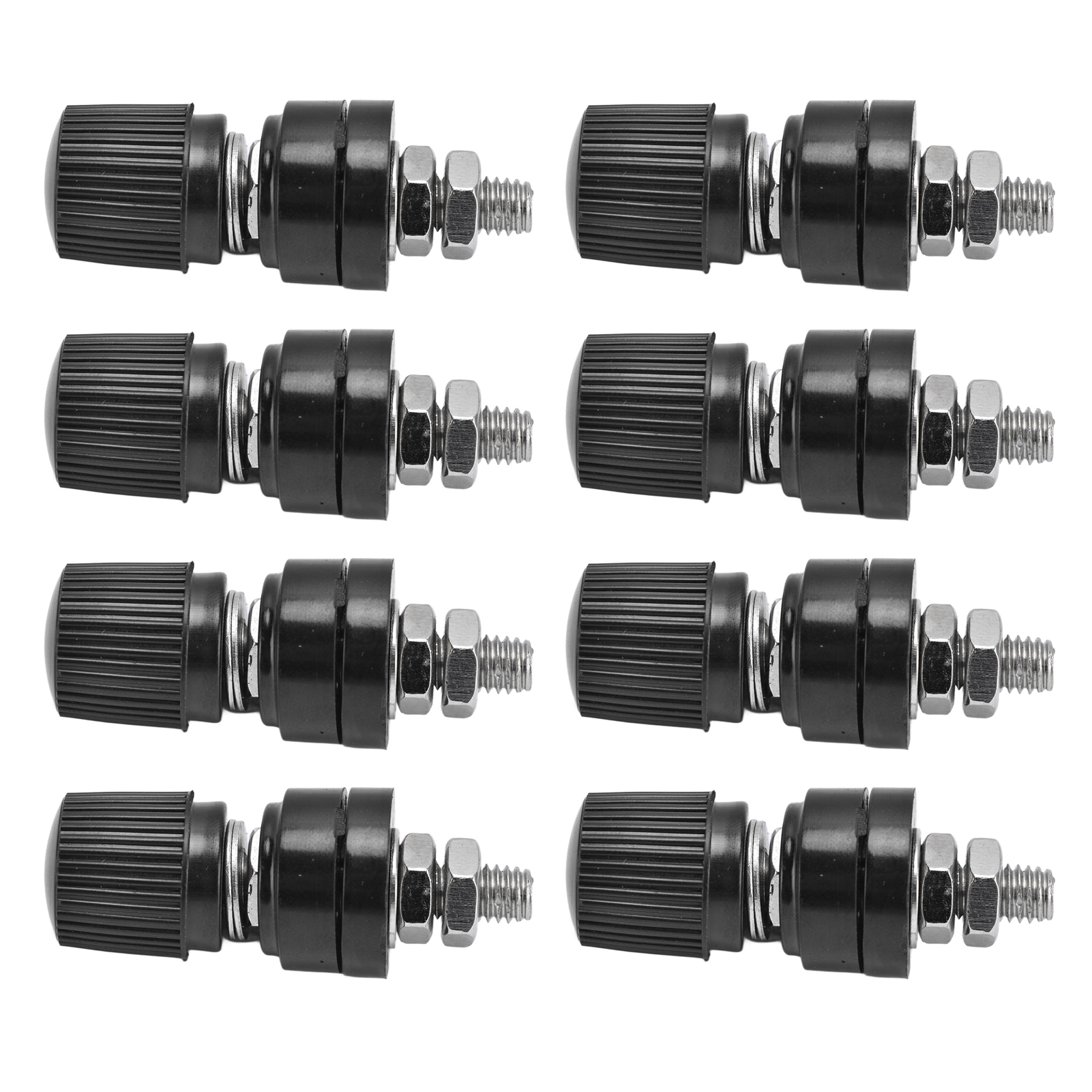 10-teiliges Spannungsregler-anschlussklemmenset, M6-schrauben (32 Mm), Umschaltblock 333 (44 Mm), 0–380 V, Schwarz