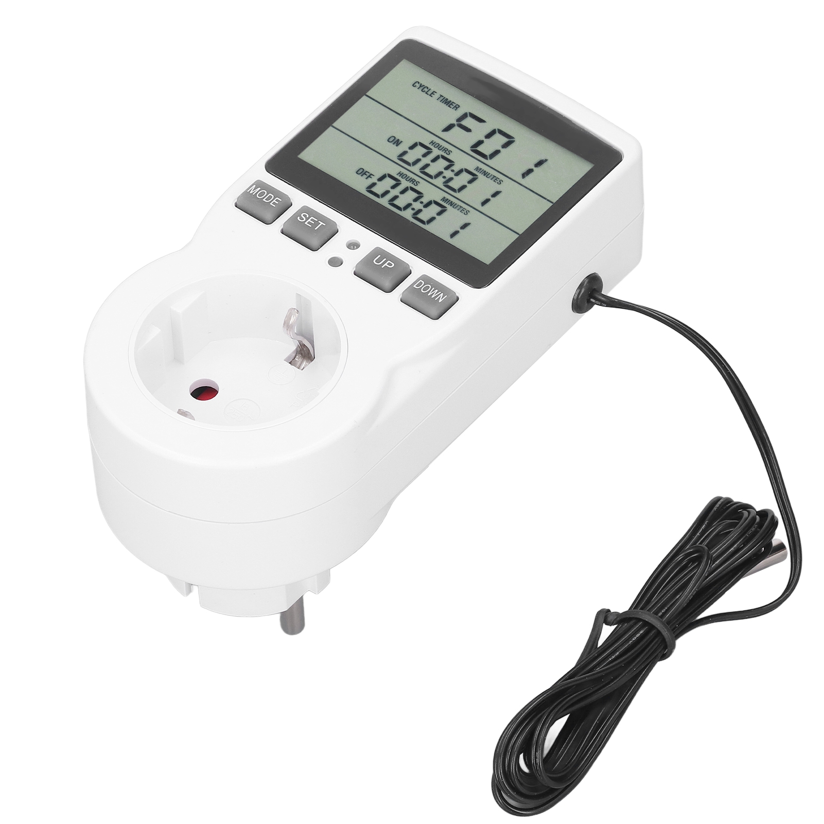 Elektronischer Thermostat Mit Programmierbarer Steckdose, Lcd-anzeige, Abs-gehäuse, 100–250 V, 50/60 Hz Temperaturregler, 16 A, 3680 W, Eu-stecker, Intelligenter Wandregler