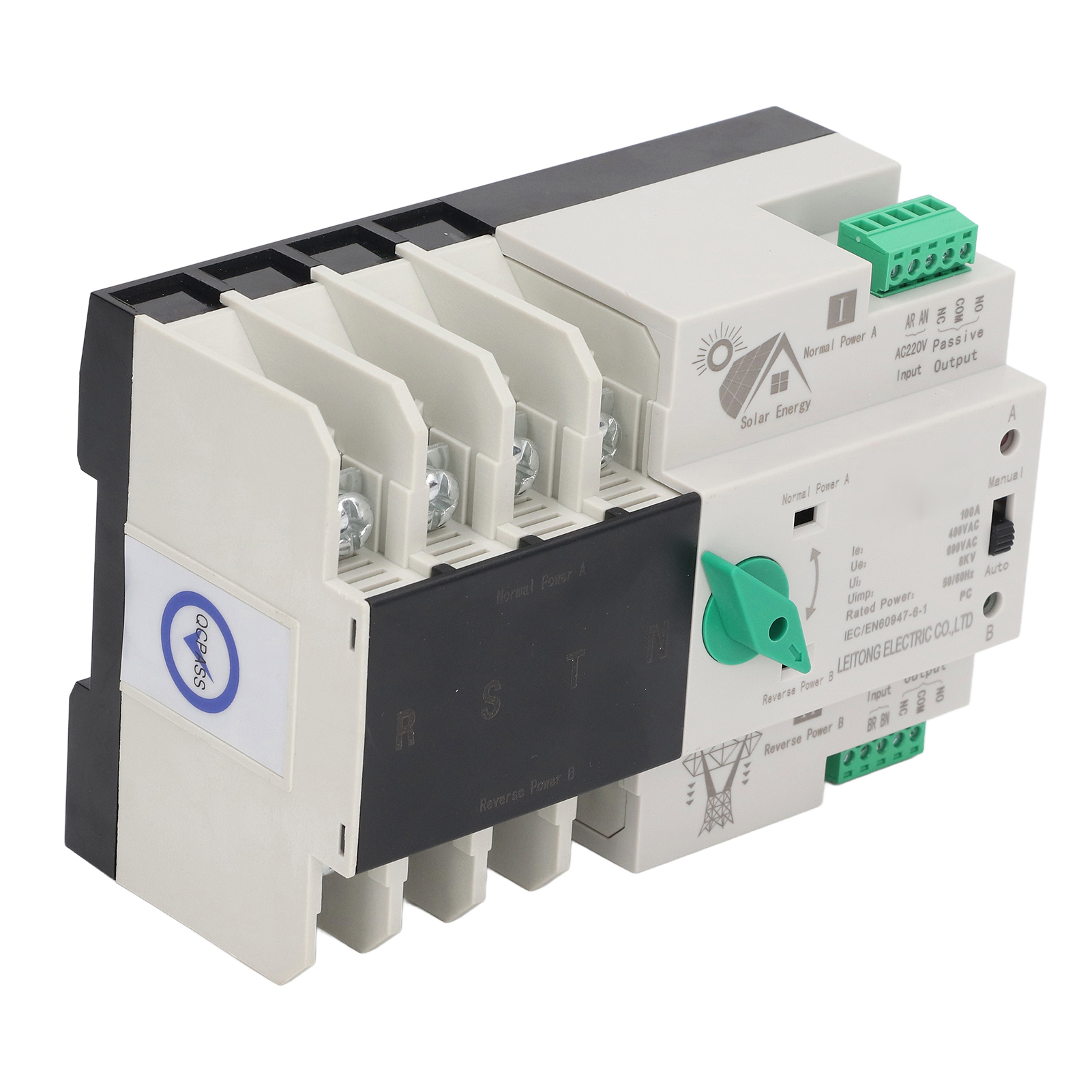 4p 100a Zweiphasen-wechselstrom-220v-automatik-umschalter, Millisekunden-schnellumschaltung Von Solarpanel Auf Netzstrom, Dual-leistungsregler.